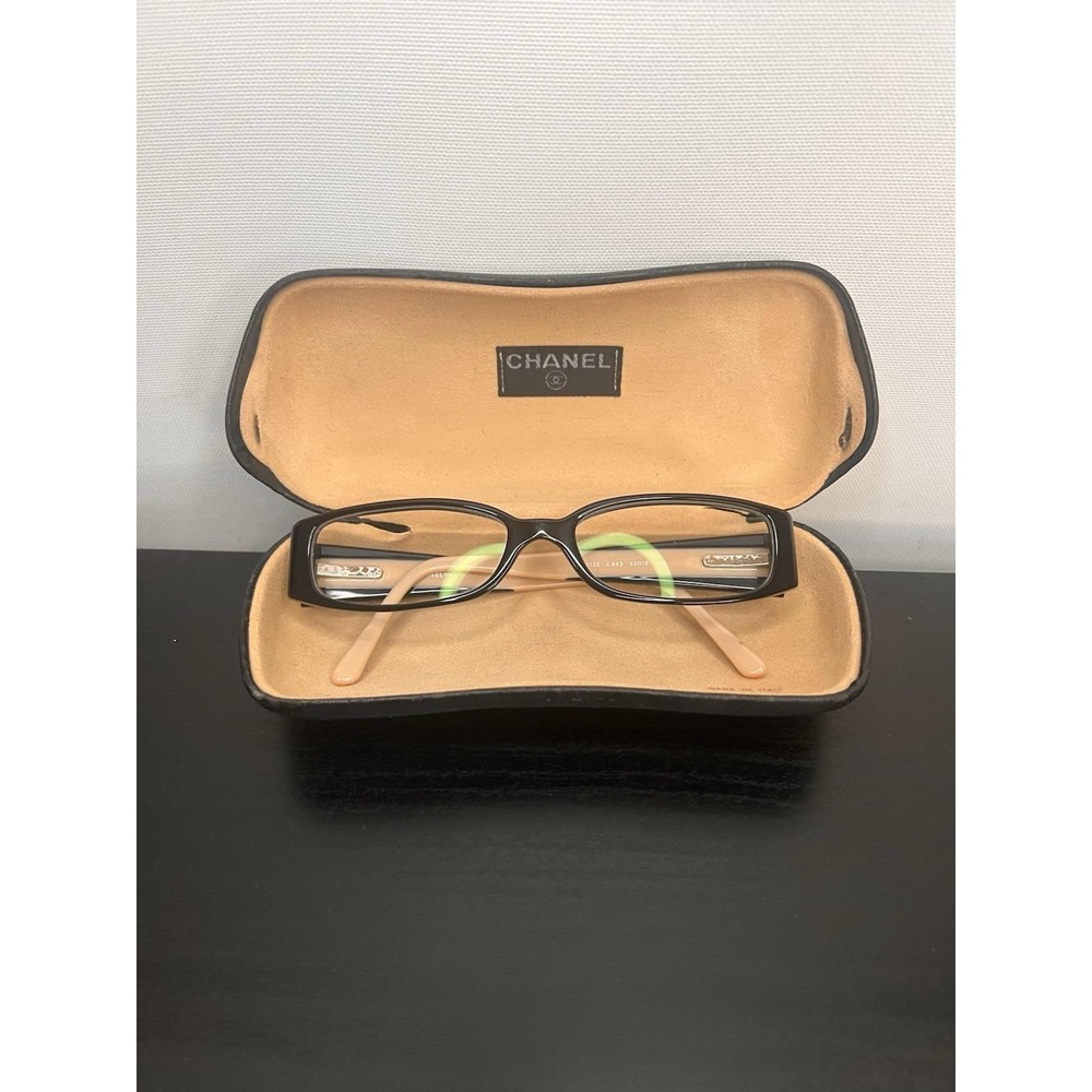 Authentic Vintage Chanel 3122 Black & Beige c.943 Eyeglasses w/ Case BC5080917